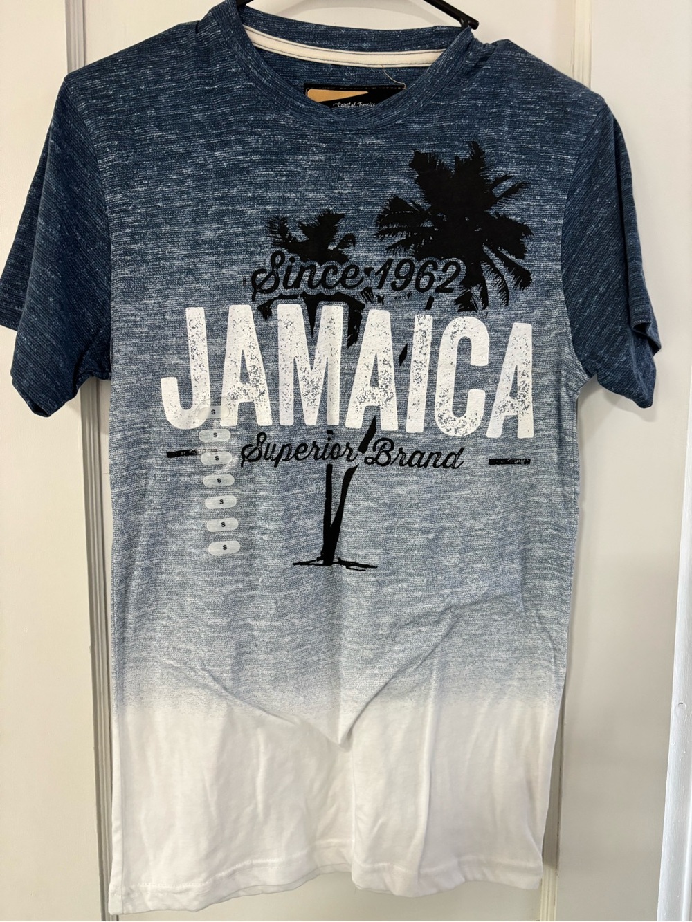 JAMAICA Dip-Dye Short Sleeve Tee - Blue/White